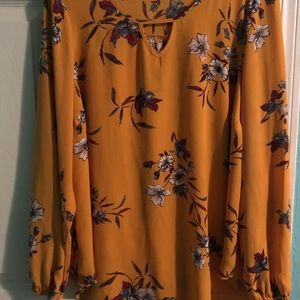 Women’s blouse, yellow, floral